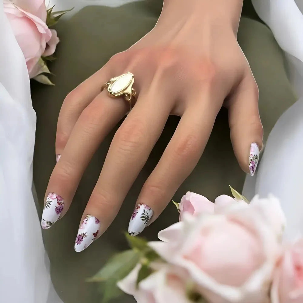 Rose antique-nail wraps-stickers pour ongles-Madame Nails