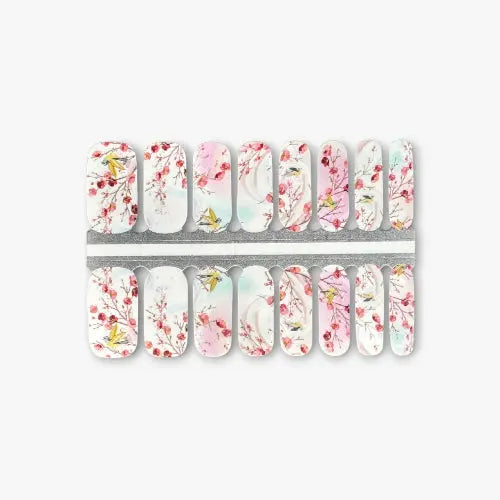 planche de nail wraps avec fleurs et oiseaux Sissi