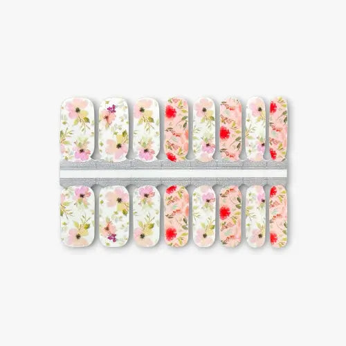 nail wraps à plat jardin secret - motif fleuri