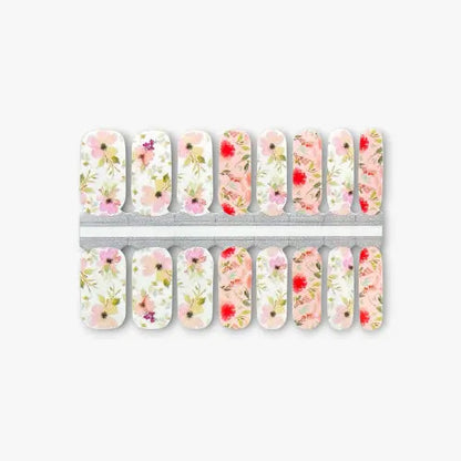 nail wraps à plat jardin secret - motif fleuri